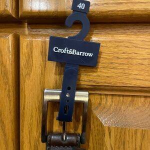 Croft & Barrow Dark Brown Belt with Silver Buckle